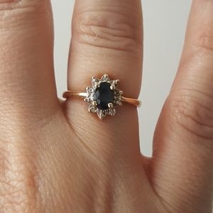 Natural Sapphire & Diamond Ring